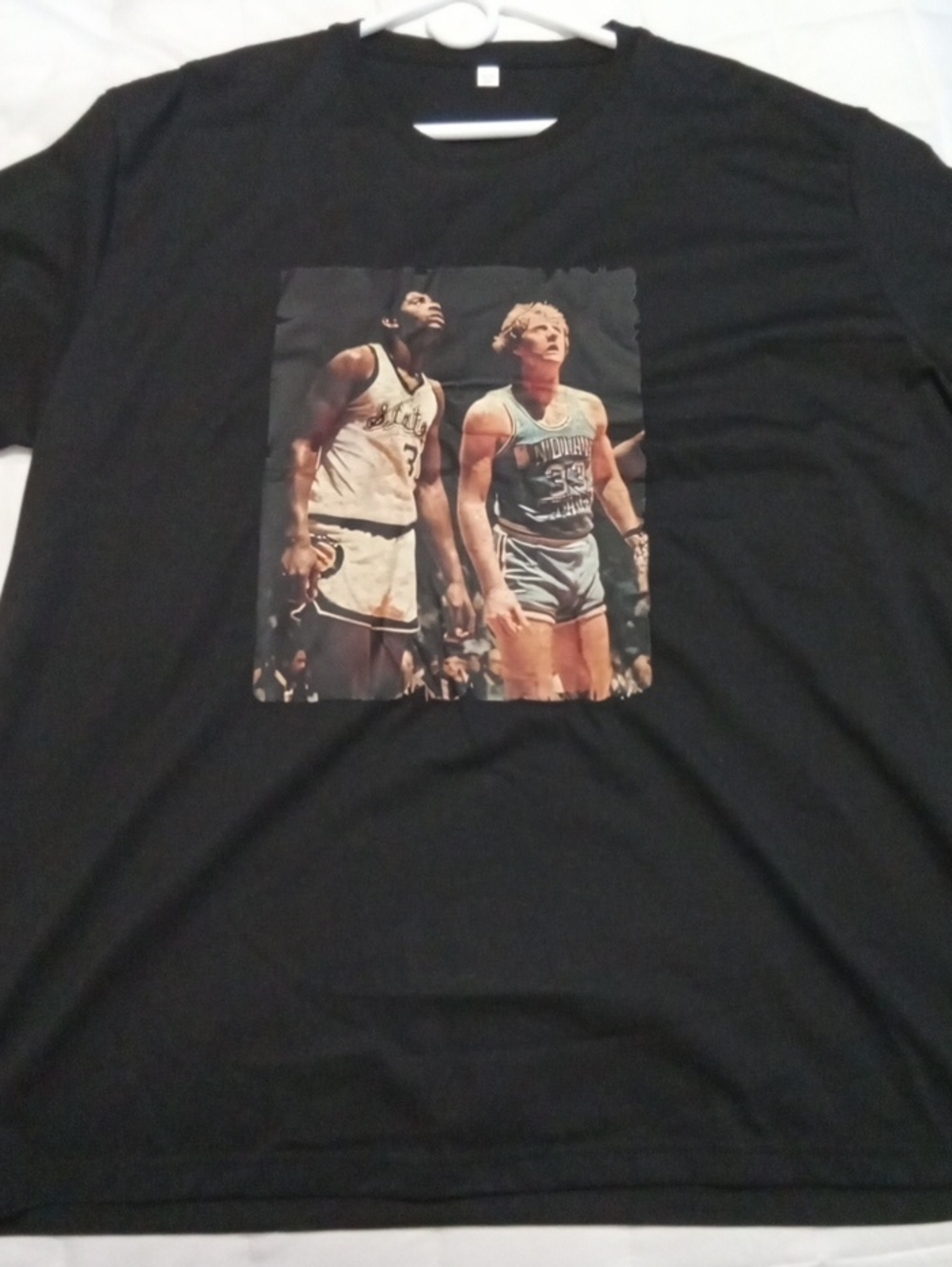 Black Graphic Men's T-Shirt with Magic And Bird.